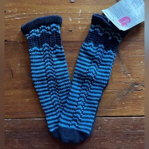 Blue wool socks from Russia